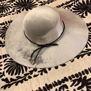 Metallic Silver Wide Brim Hat